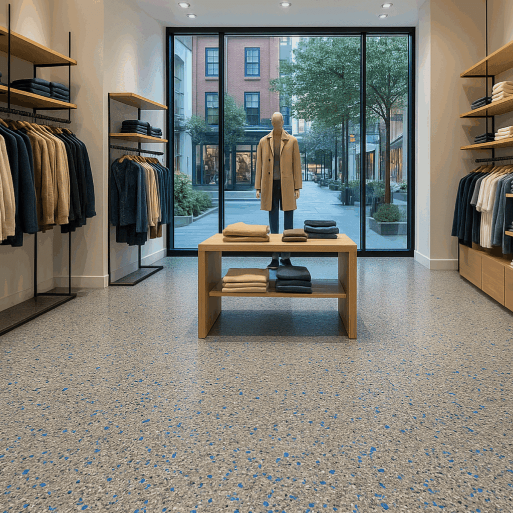 Epoxy Flake Floor Shop floor Commercial Neutral tones