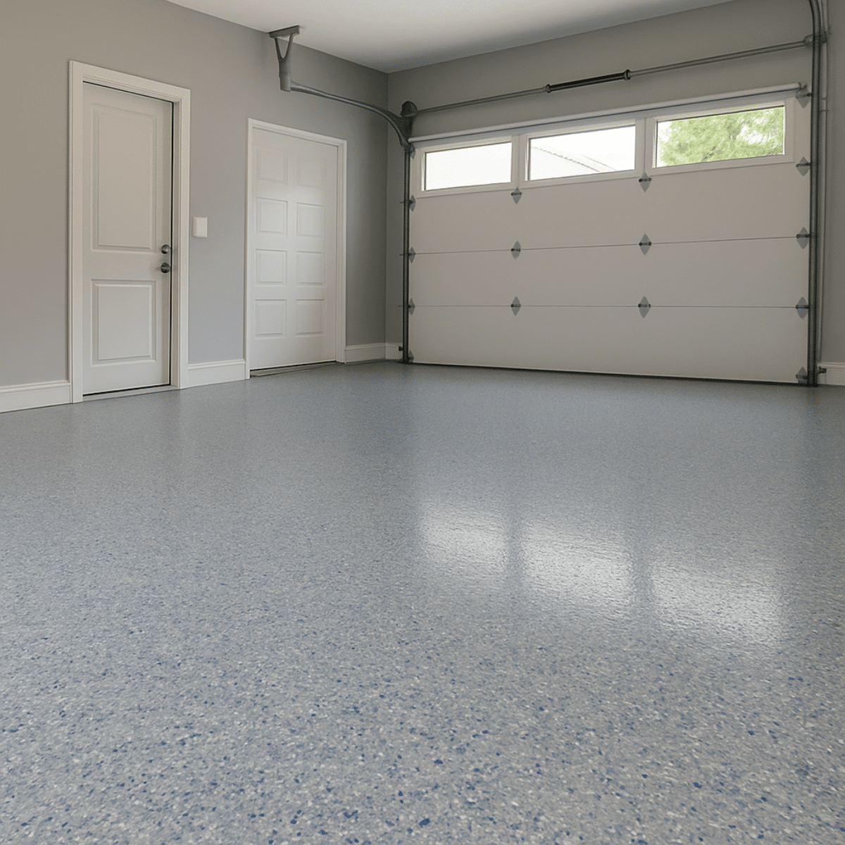 Epoxy Flake Garage Floor Grey