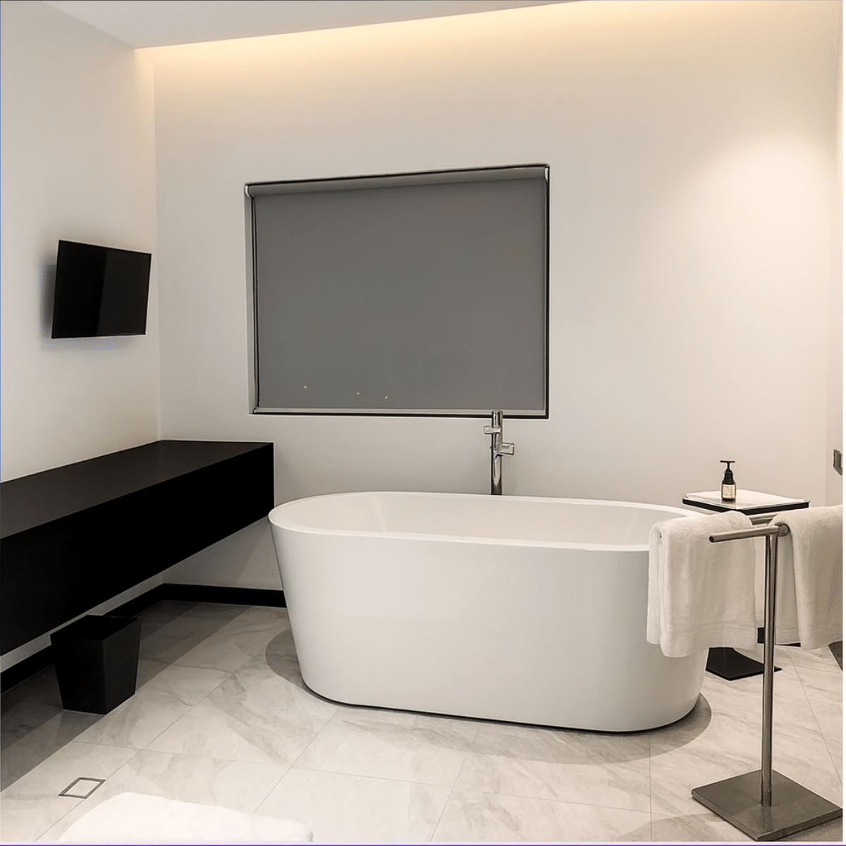 Before Hotel Bathroom Guest room Vinyl Wrap Wall and Counter Renewit Wrap UK