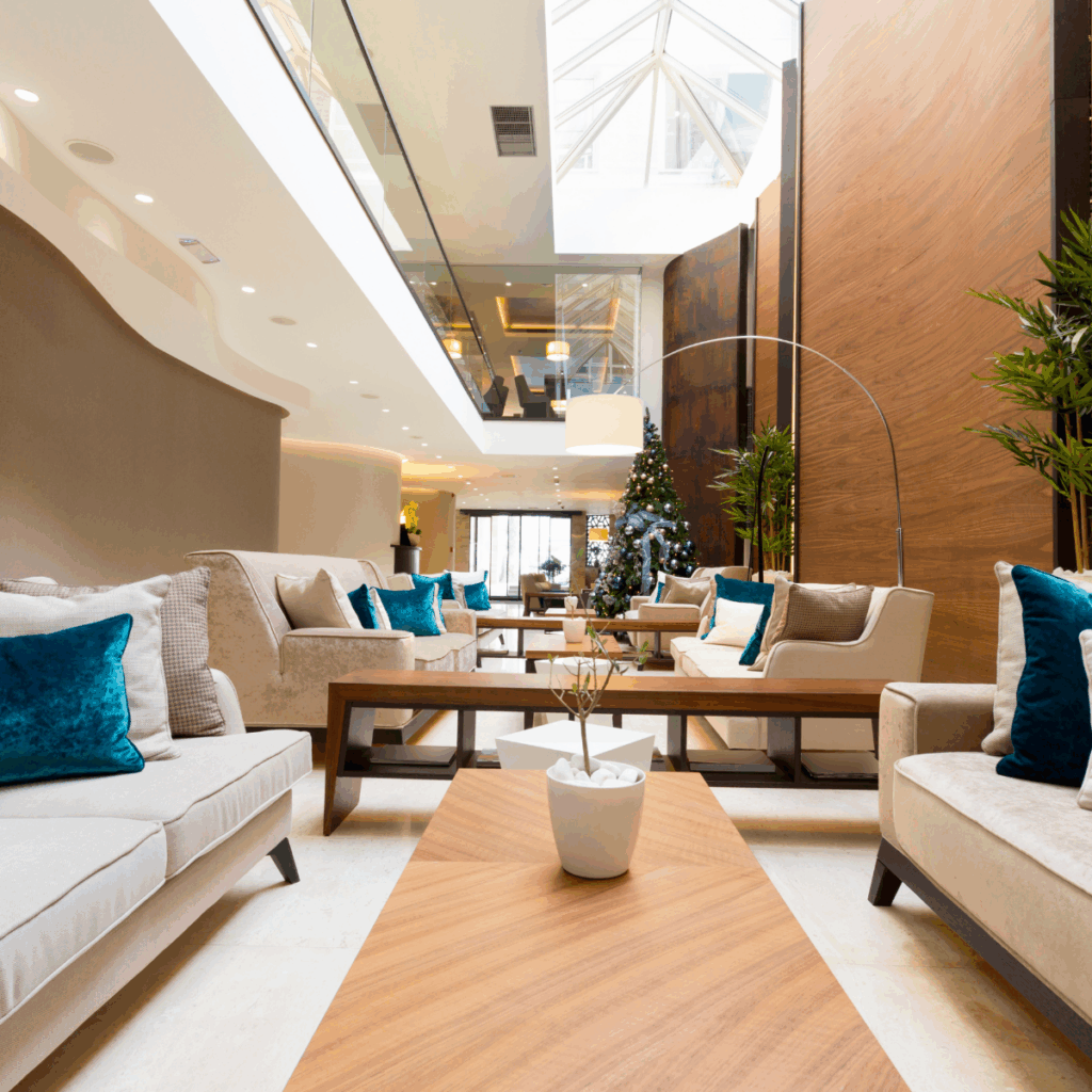 Hotel corridor wall panels upgraded with premium vinyl wrap Renewit Wrap UK