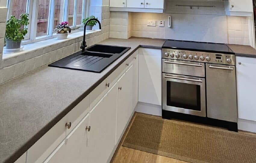White Wrap Kitchen Makeover After Picture with Re-New-it